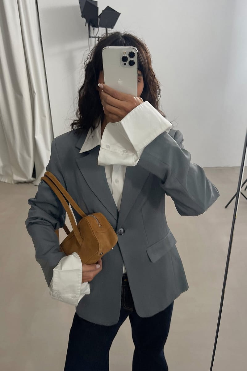 Fitted Blazer - Grey