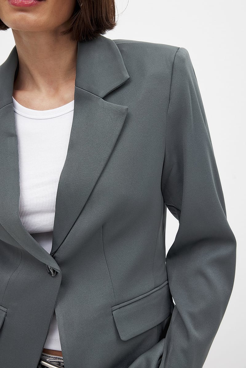 Fitted Blazer - Grey