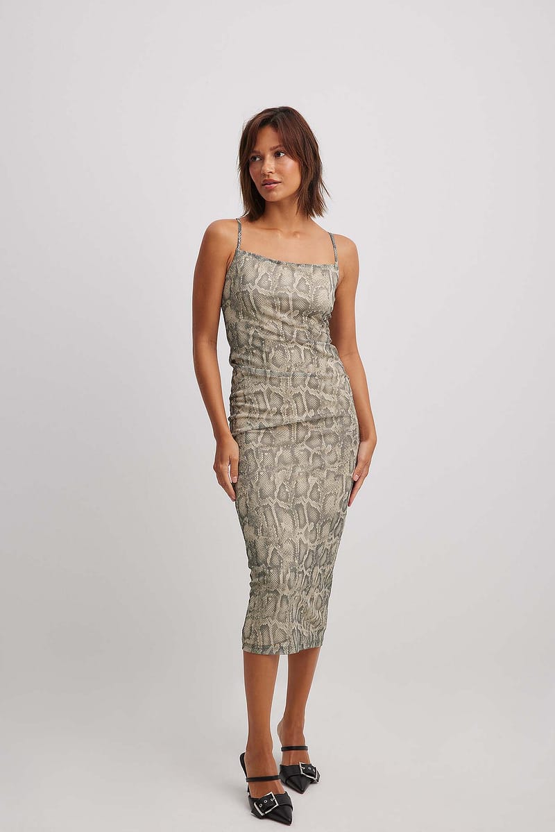 Thin Strap Mesh Dress