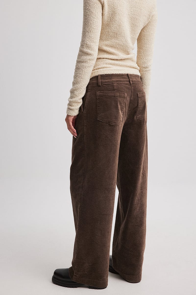 Cord Loose Low Waist Pants