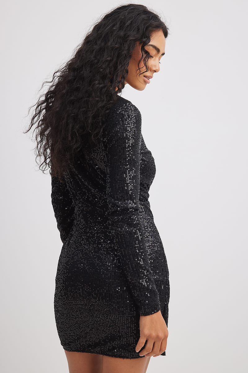 Wrap Sequin Mini Dress