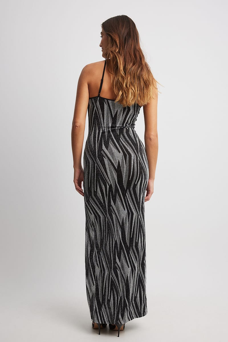 Glitter Jacquard Maxi Dress