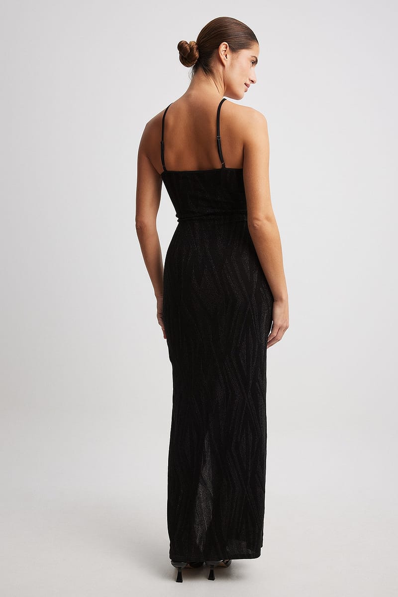 Glitter Jacquard Maxi Dress