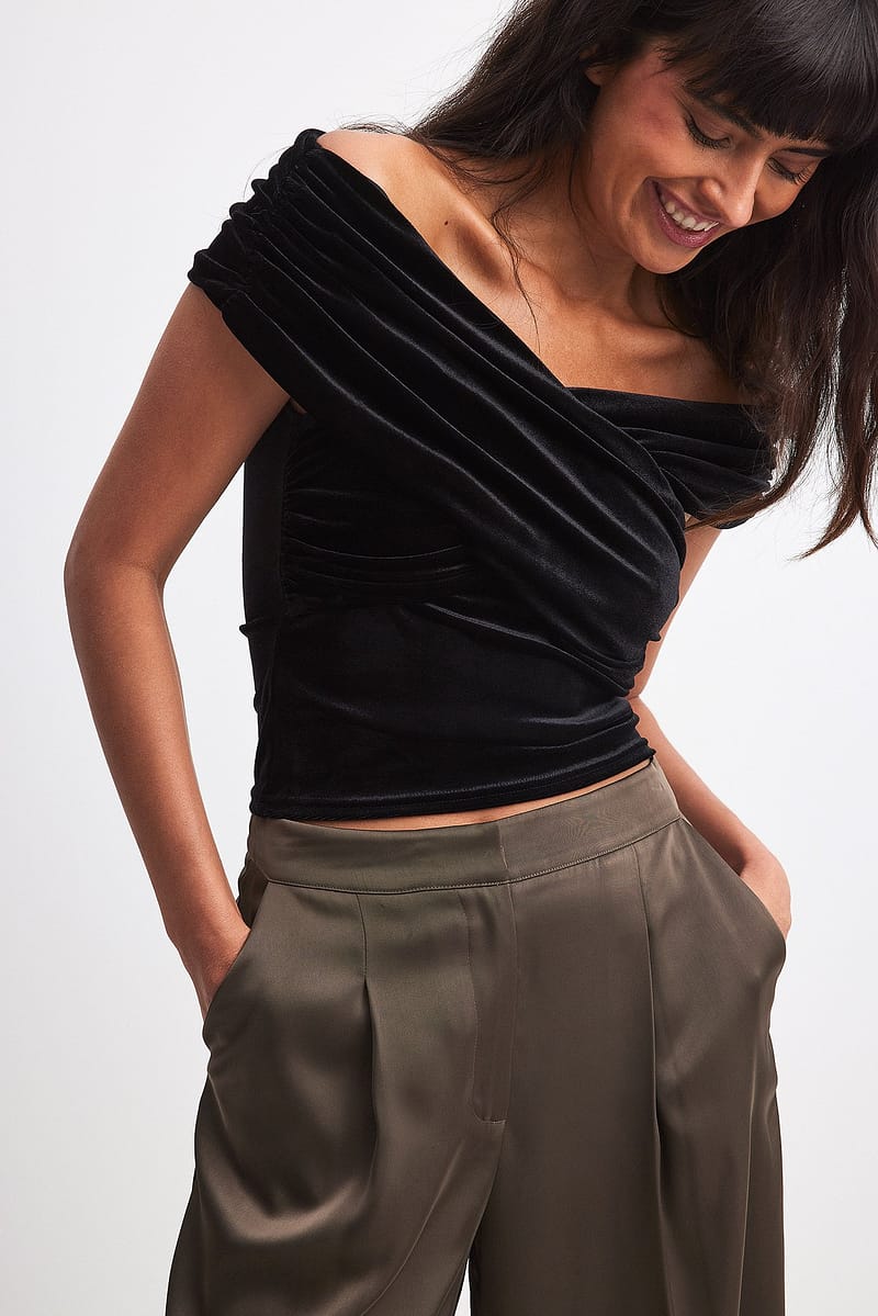 Off Shoulder Velvet Top