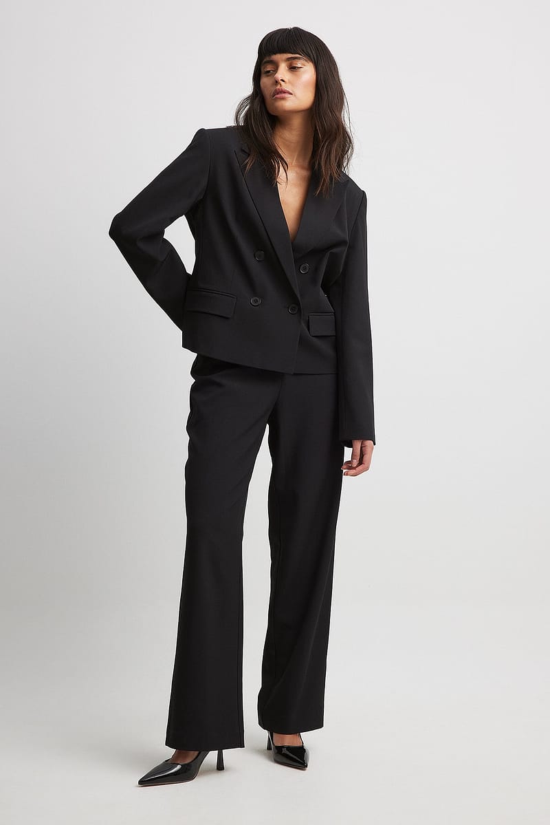 High Waist Suit Pants - Black