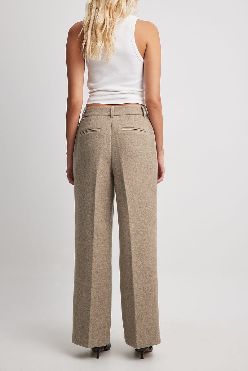 Heavy Mid Waist Suit Pants