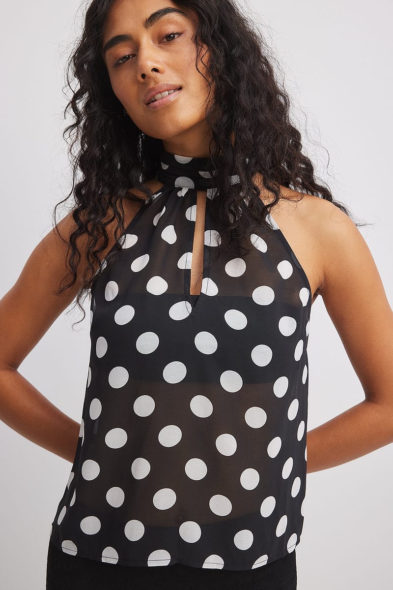 Halterneck Chiffon Top
