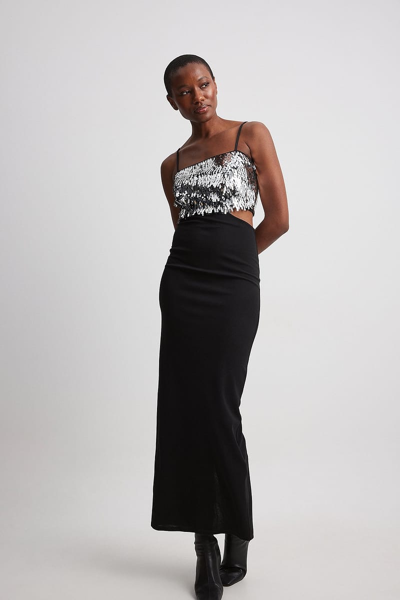 Sequin Jersey Dress