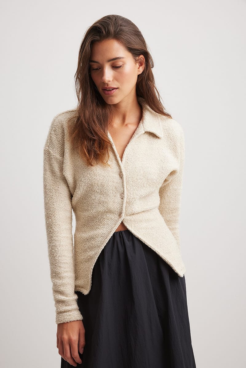 Structured Collar Sweater - Offwhite