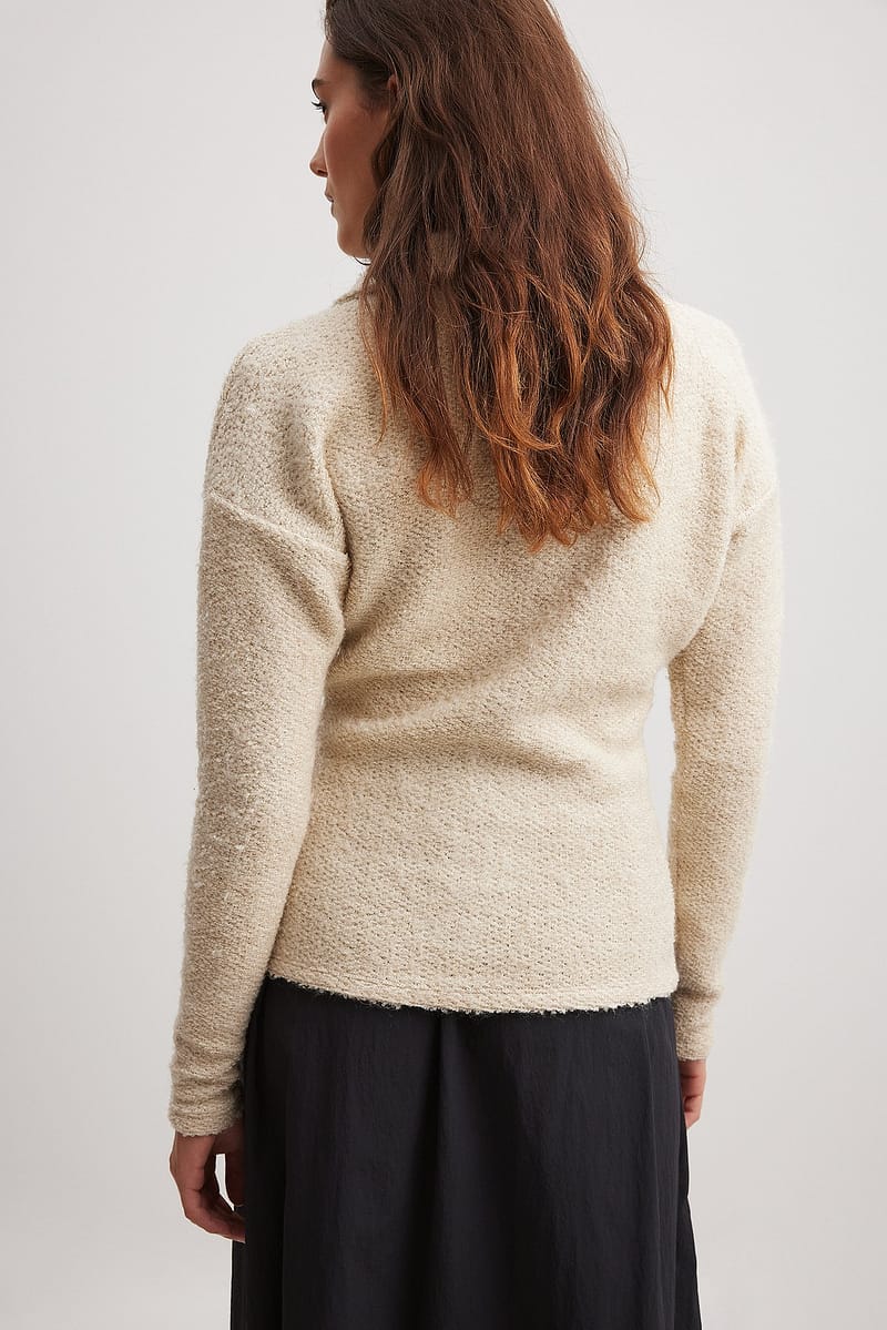 Structured Collar Sweater - Offwhite