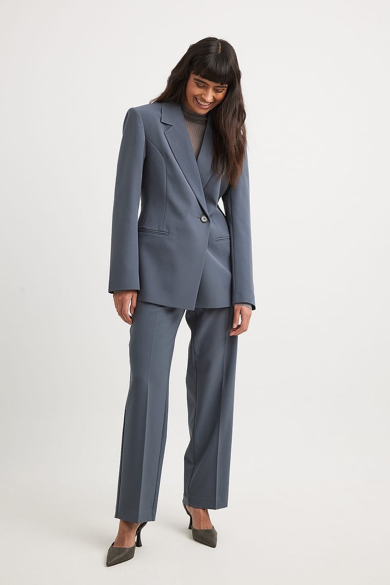 Straight Low Waist Suit Pants