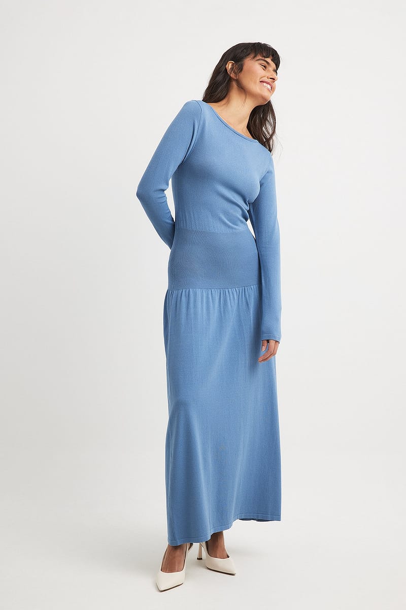 Knitted Waist Detail Maxi Dress
