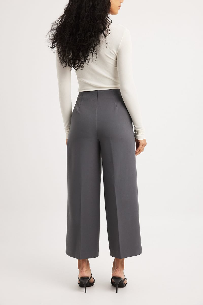 Culotte High Waist Pants - Dark Grey