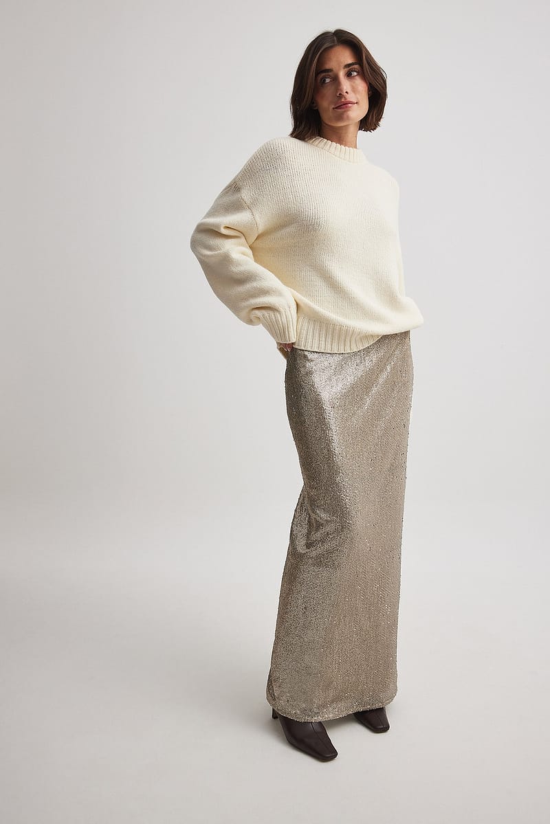 Sequin Maxi Skirt - Champagne