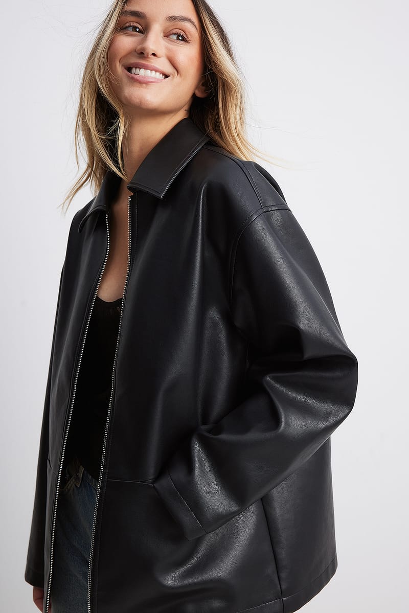 Zip Detail Pu Jacket