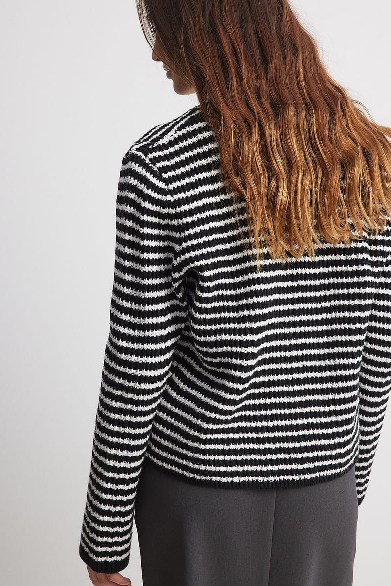 Oversized Striped Knitted Cardigan