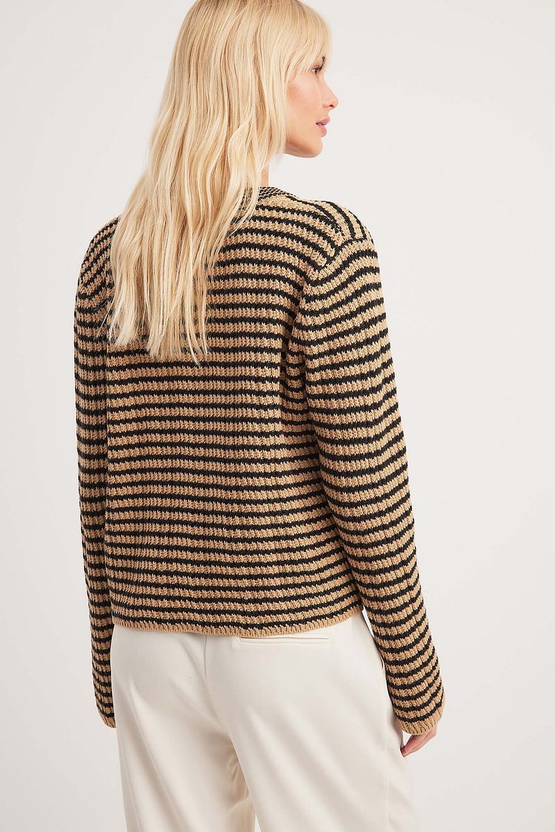 Oversized Striped Knitted Cardigan