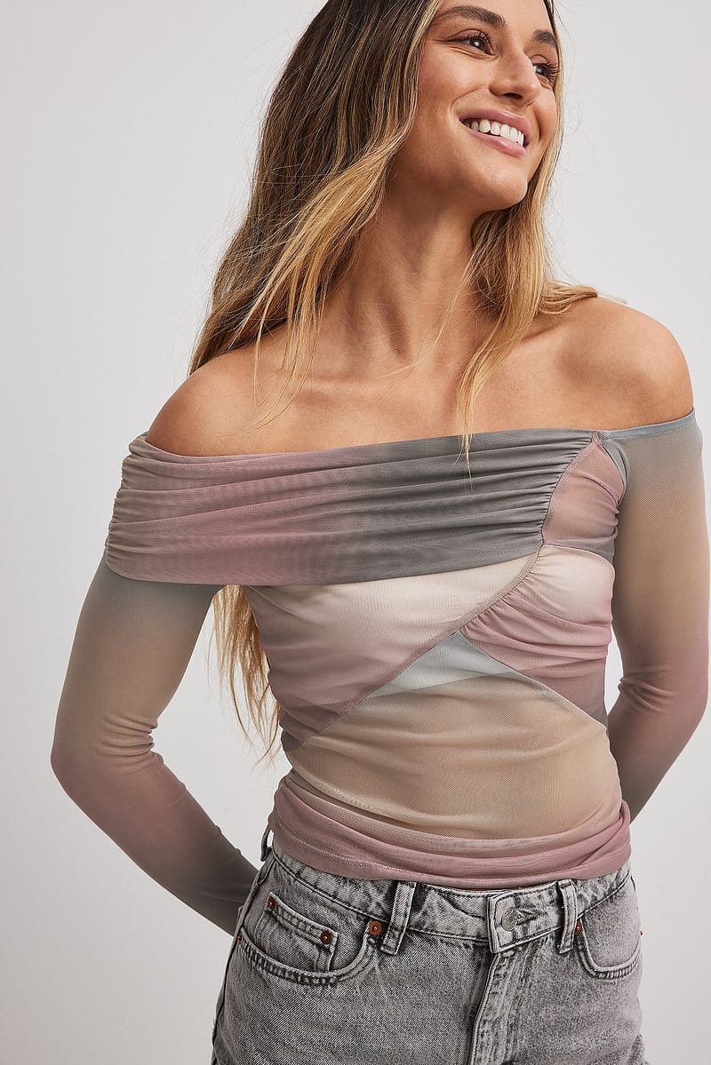 Mesh Draped Top