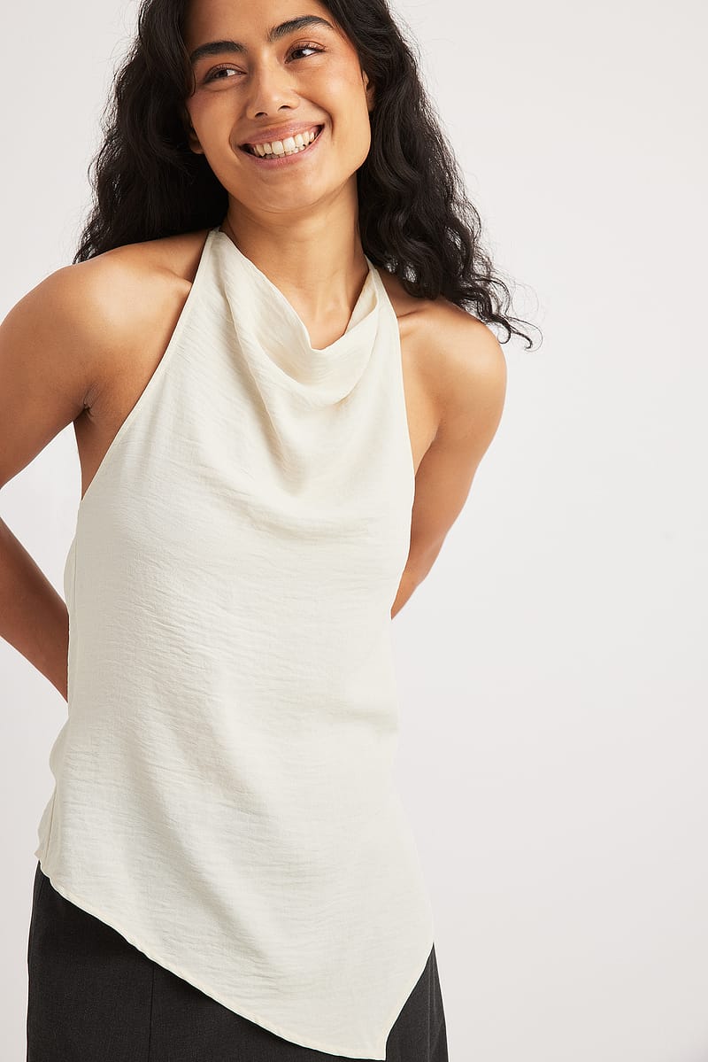 Funnel Neck Open Back Top