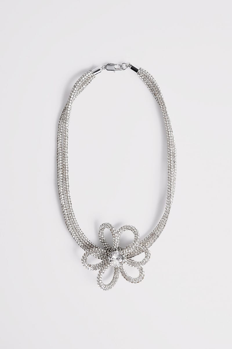 Flower Rhinestone Necklace