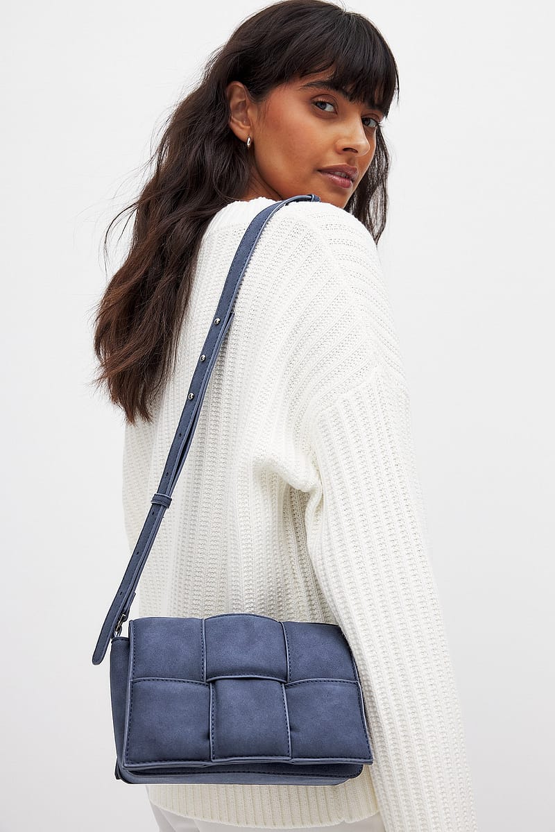Small Puffy Woven Crossbody Bag