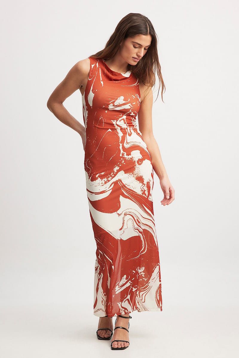 Sleeveless Mesh Maxi Dress