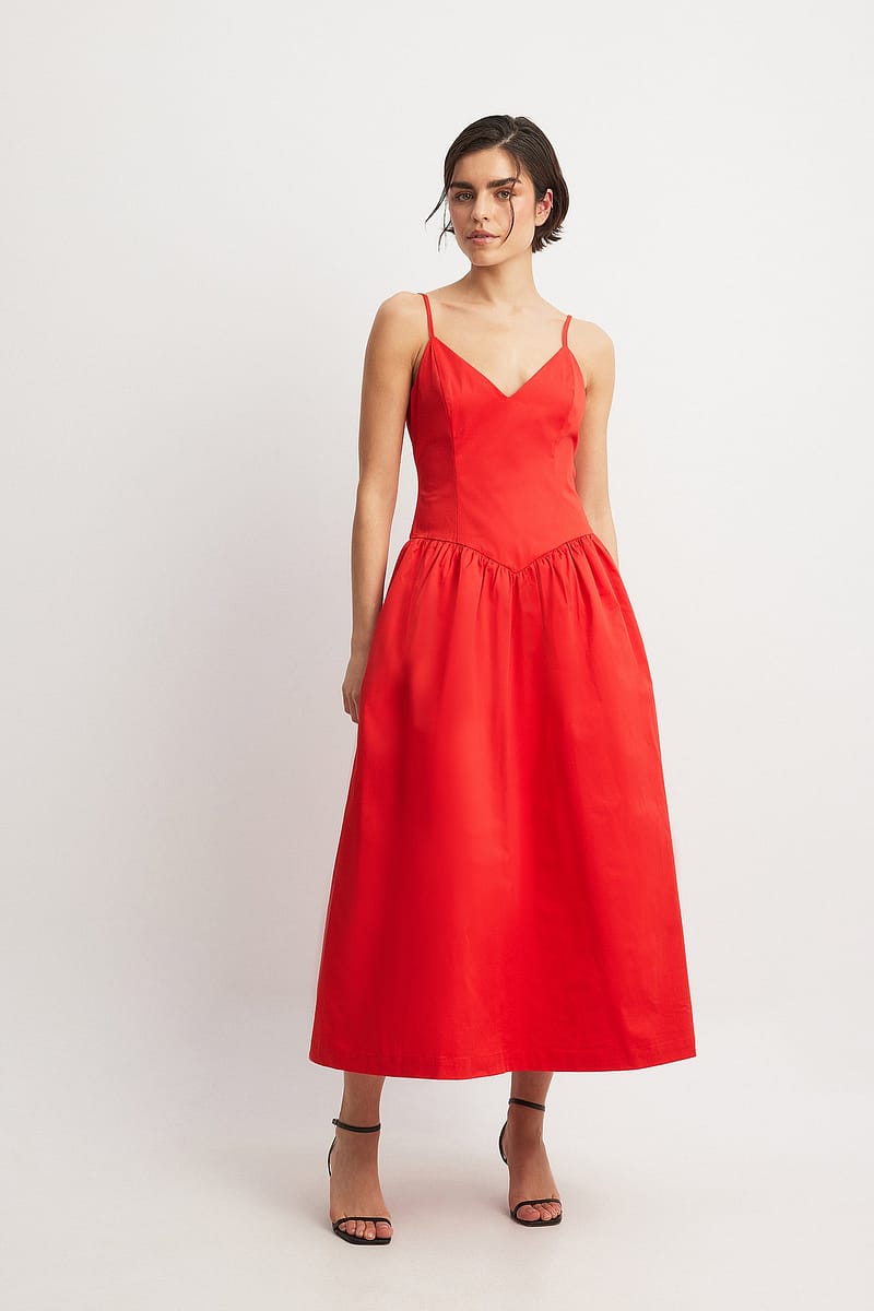 Volume Skirt Midi Dress