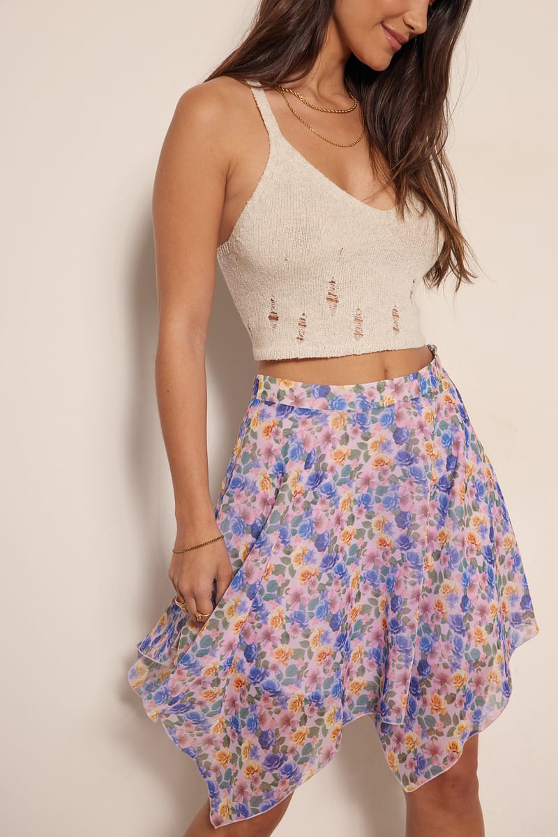 Handkerchief Mini Chiffon Skirt