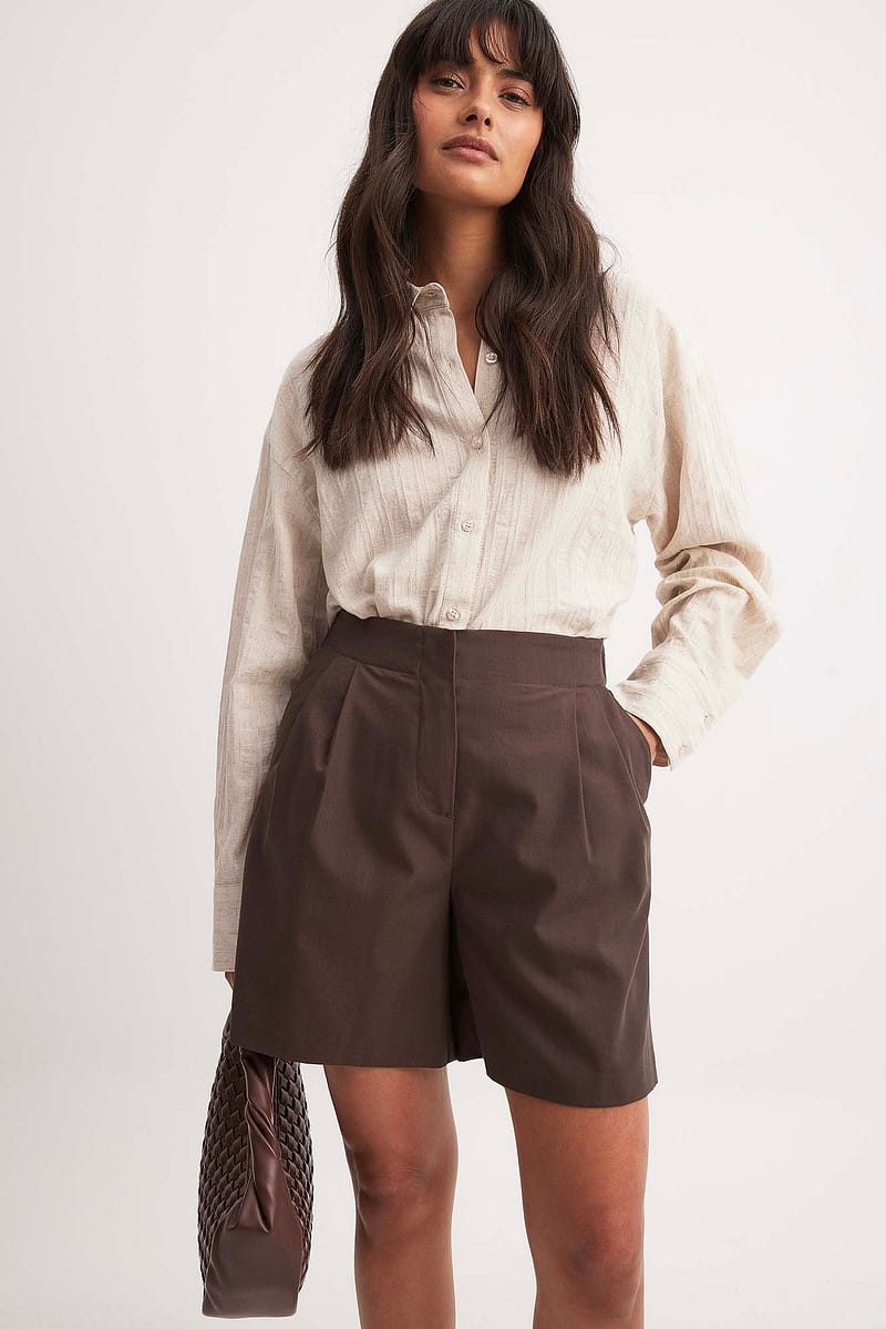 Viscose Mid Waist Bermuda Shorts
