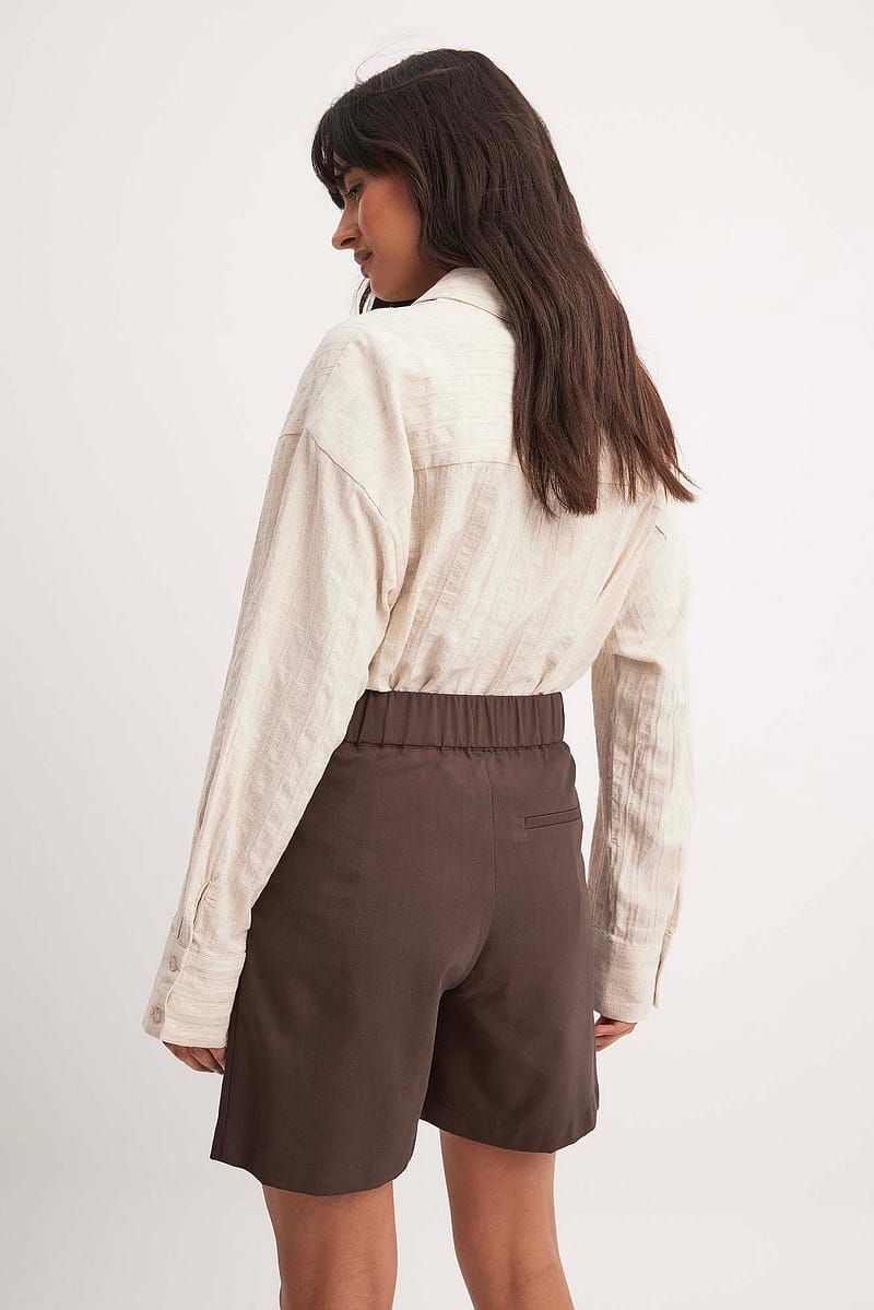 Viscose Mid Waist Bermuda Shorts