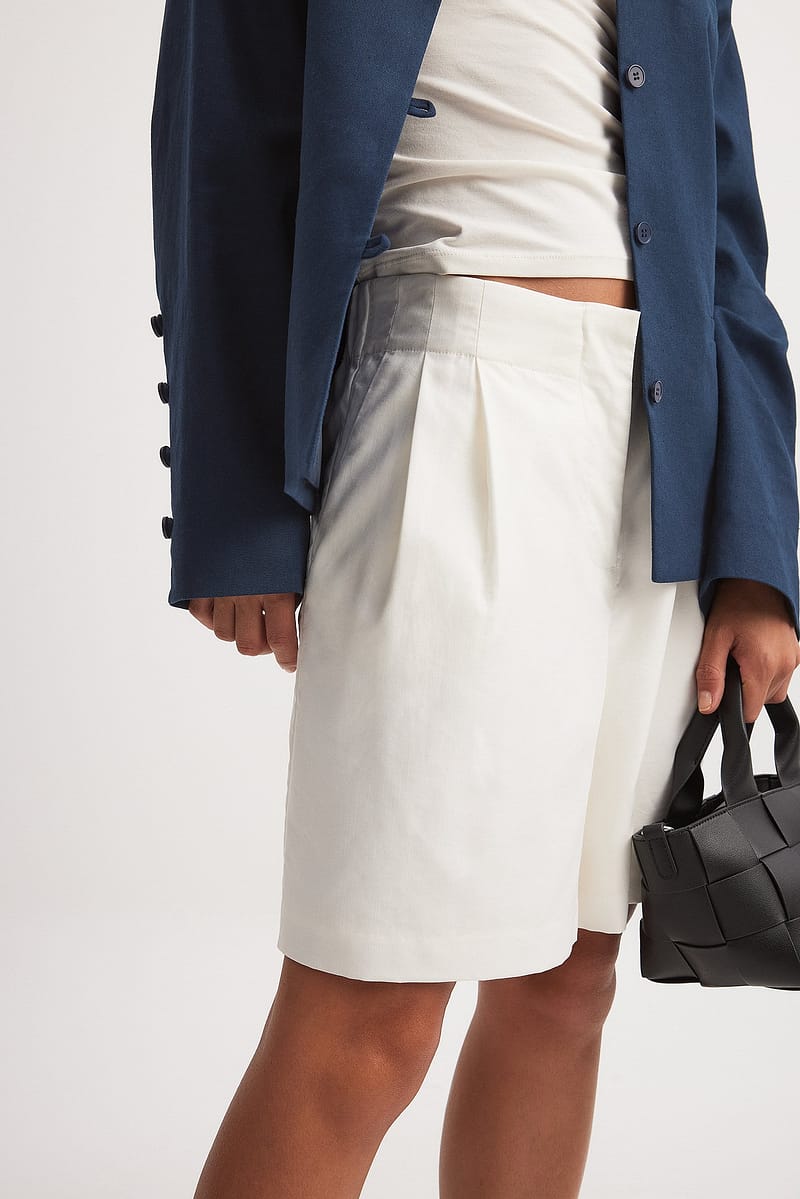 Viscose Mid Waist Bermuda Shorts