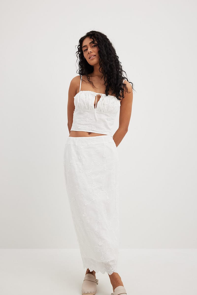 Anglaise Tie Front Singlet