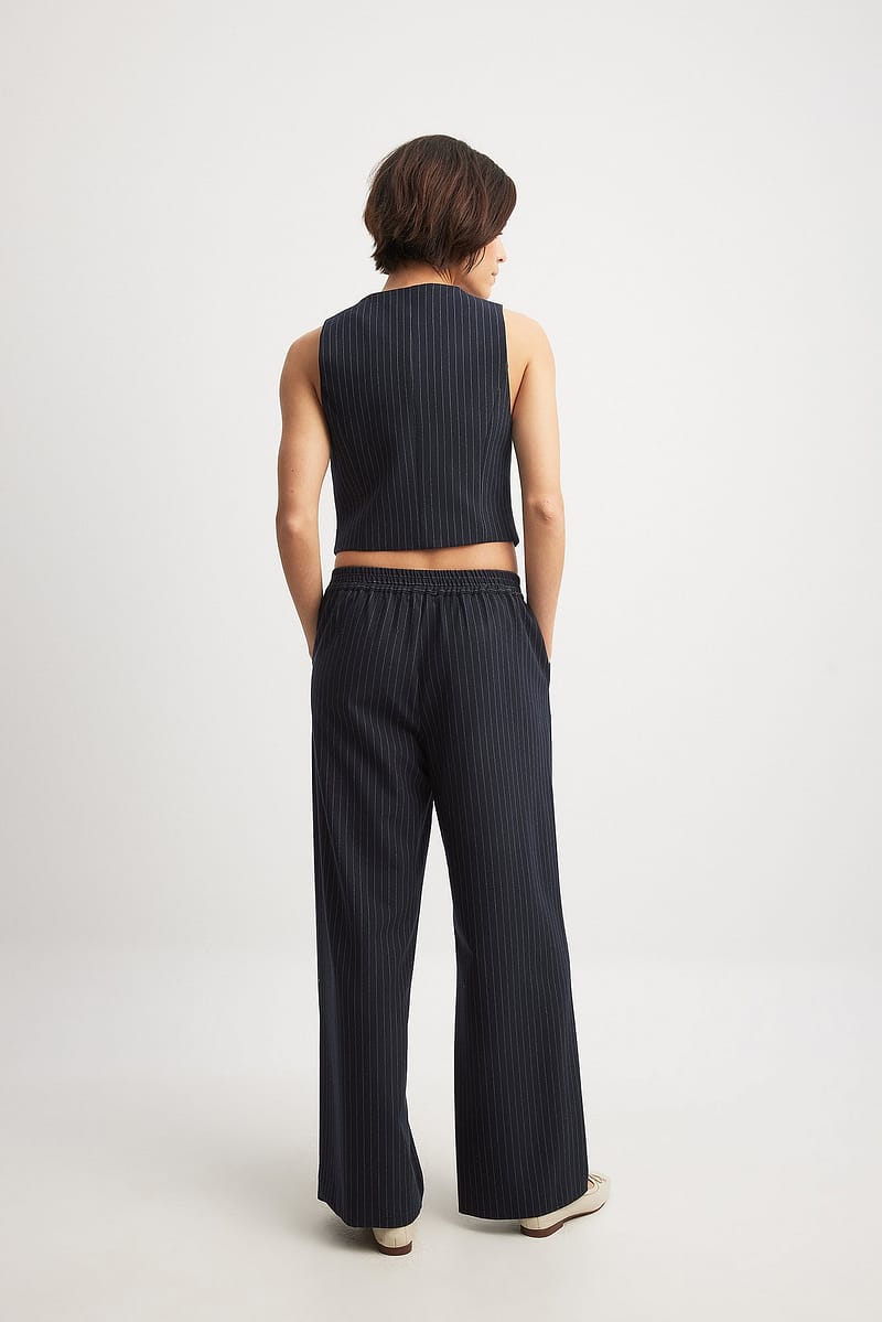 Elastic Mid Waist Pants