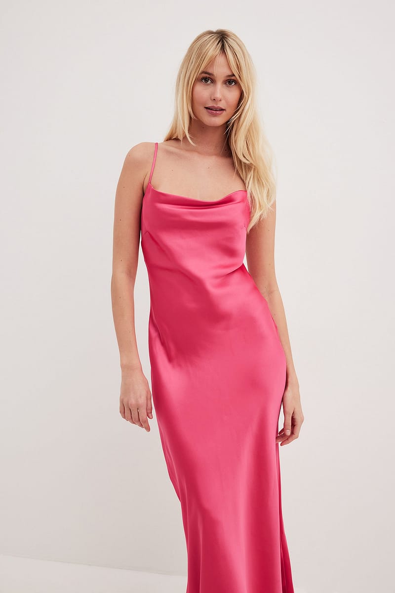 Waterfall Strap Back Maxi Dress