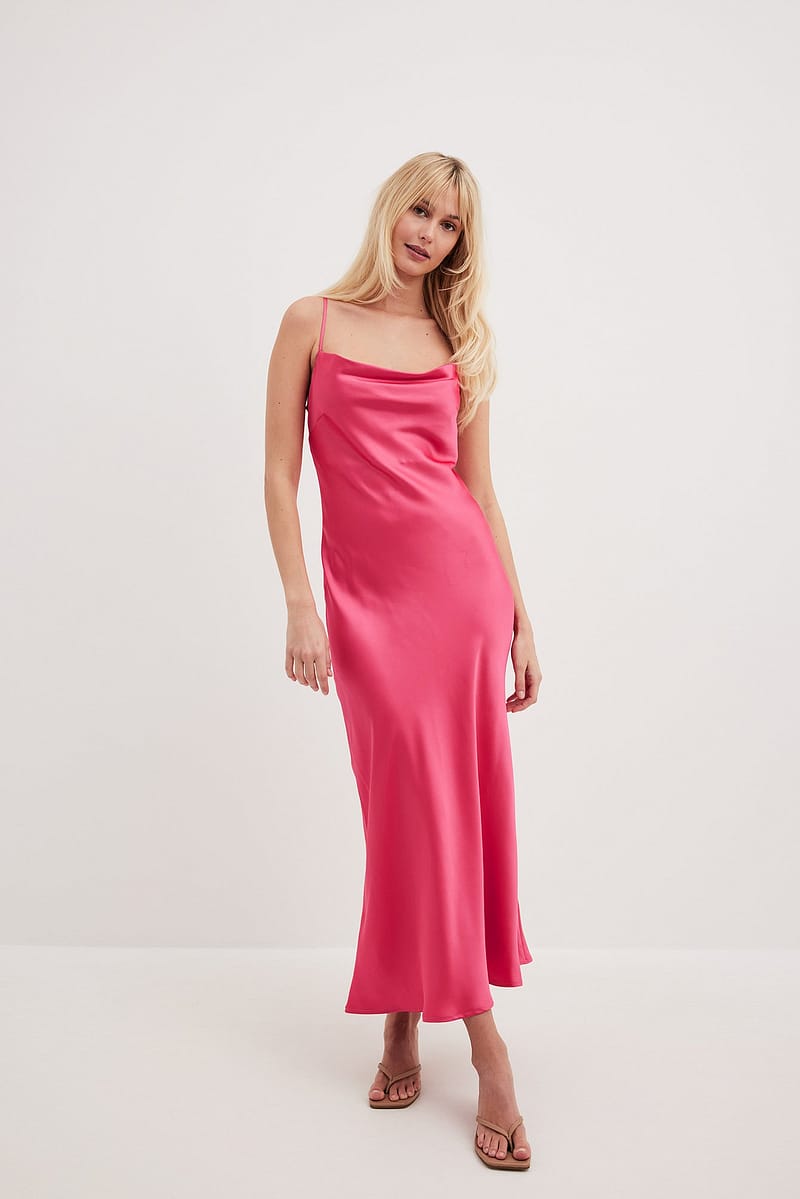 Waterfall Strap Back Maxi Dress