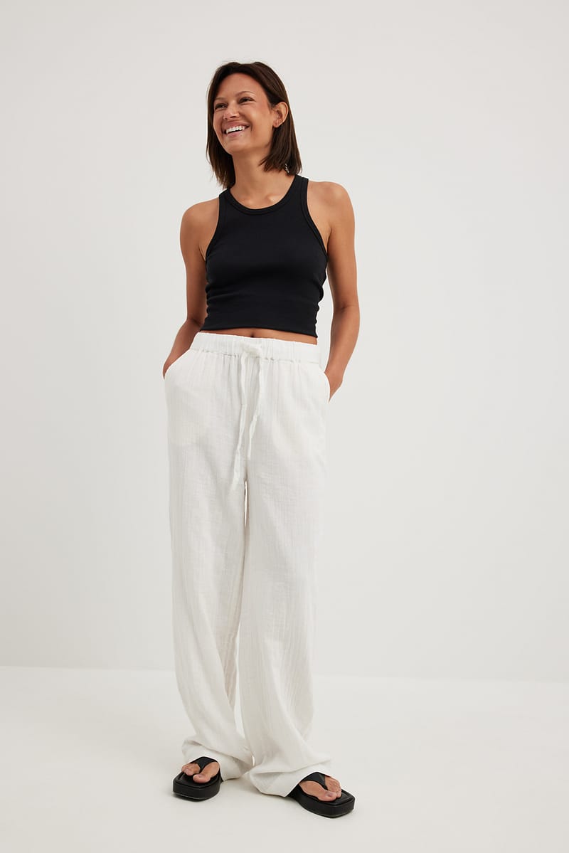 Soft Cotton Drawstring Pants - NA-KD
