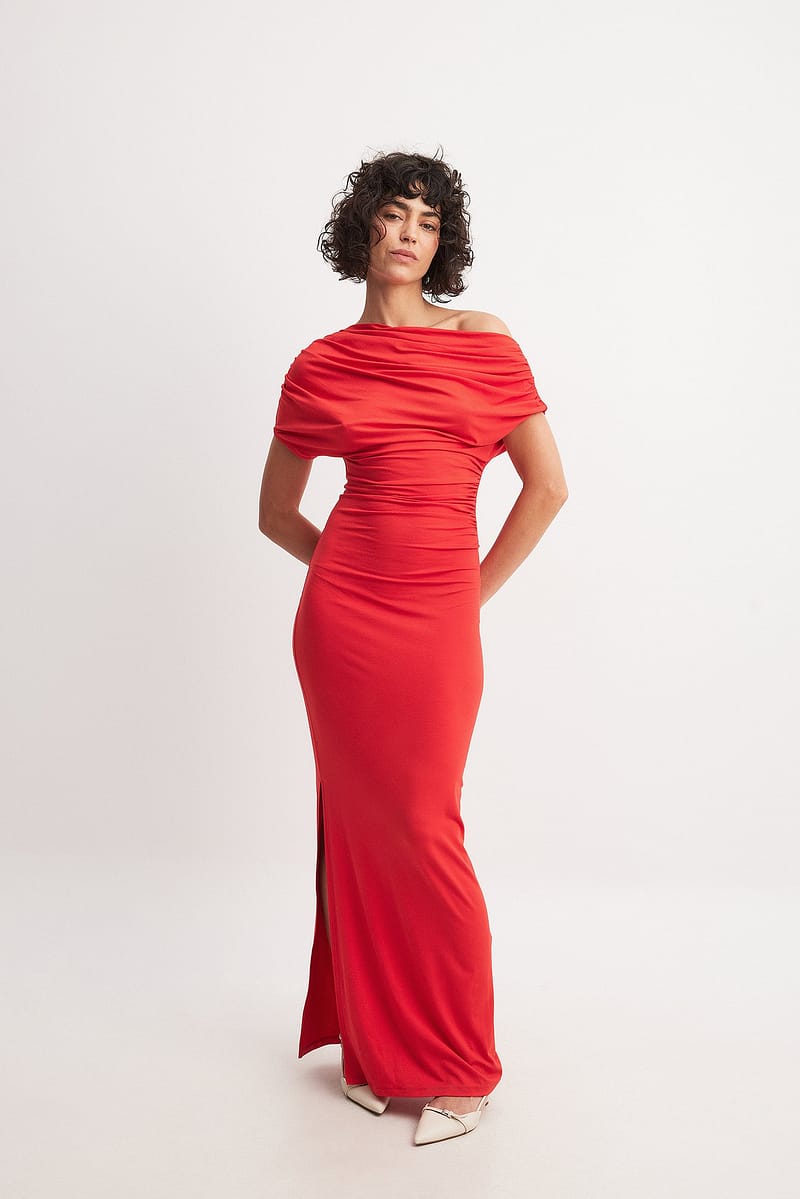 Soft Line Draped Midi Dress