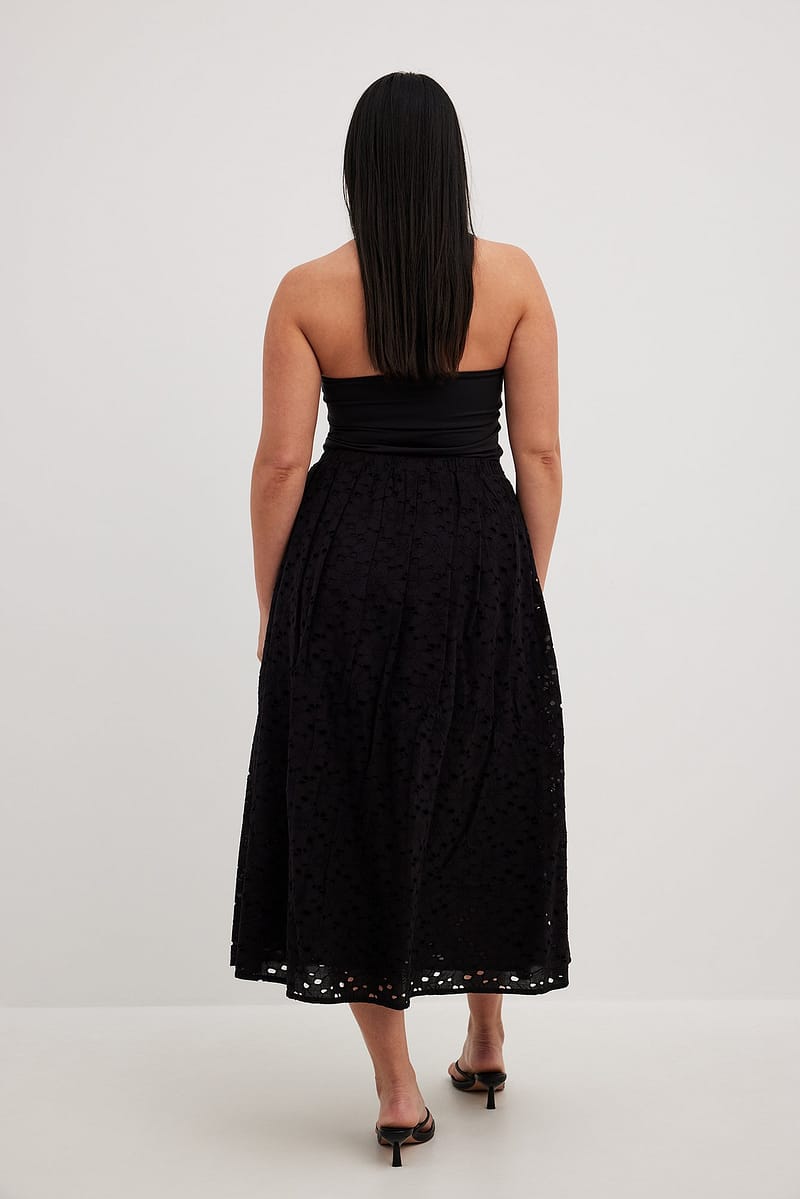Broderie Anglaise Midi Skirt