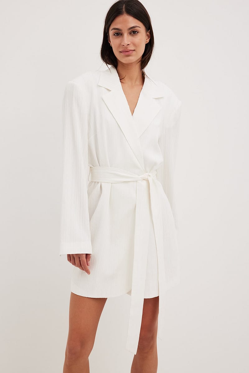 Structured Overlap Mini Blazer Dress