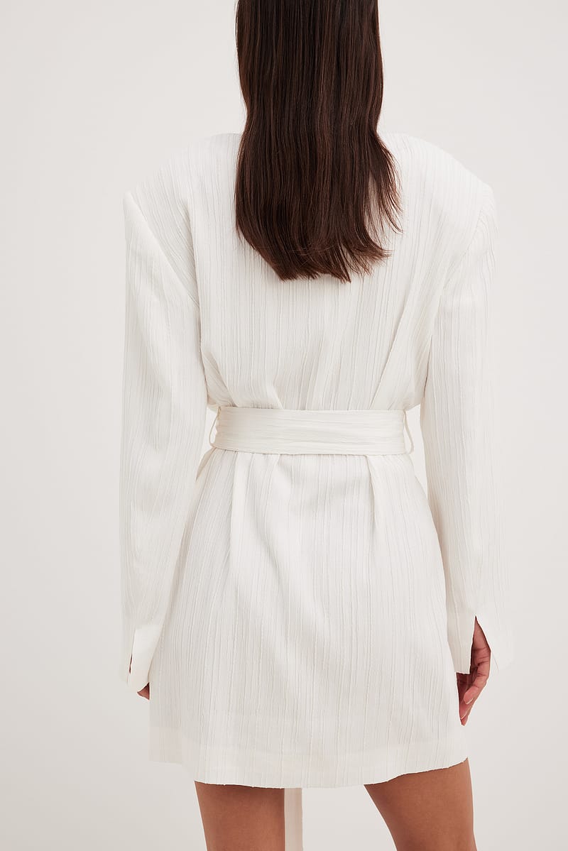 Structured Overlap Mini Blazer Dress