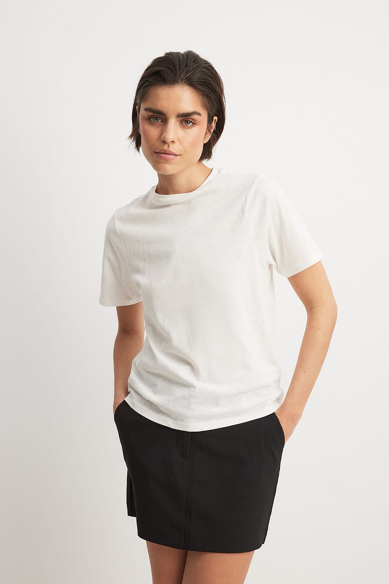 Linen Blend Round Neck T-shirt