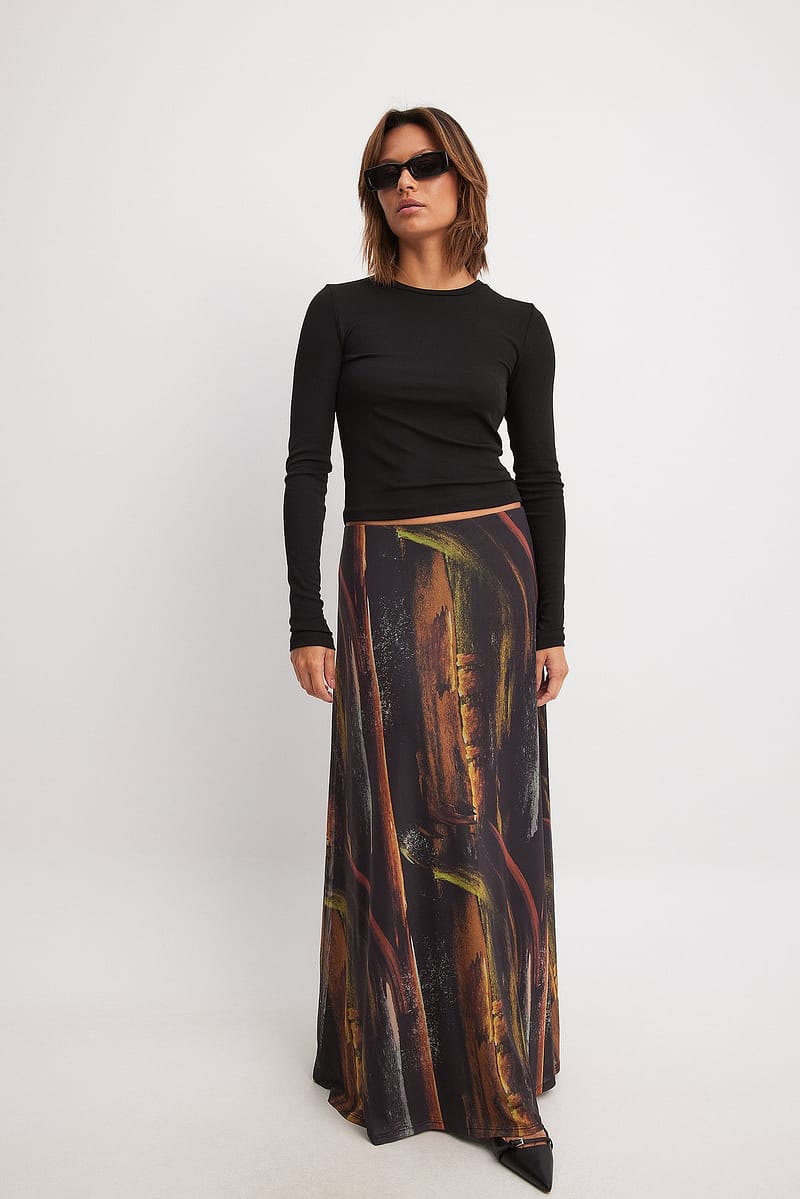 Mesh Flowy Maxi Skirt