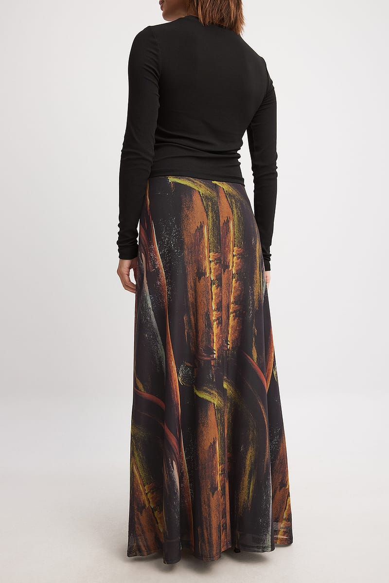 Mesh Flowy Maxi Skirt